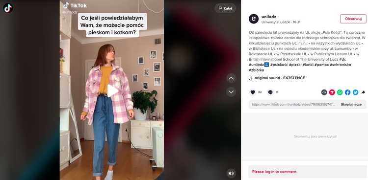 zrzut ekranowy profilu na TikToku