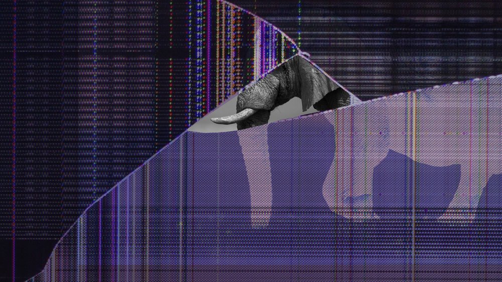 Grafika artystyczna przedstawiająca słonia