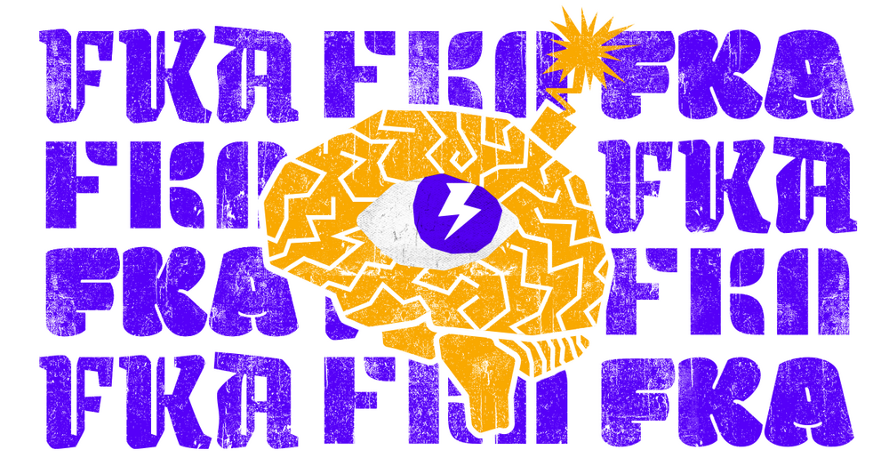 plakat autorstwa Arkadiusza Jaworka, projektanta graficznego, w jego centrum znajduje się mózg-bomba