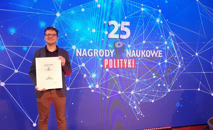 dr Kamil Sowiński podczas gali Nagród Naukowych Polityki