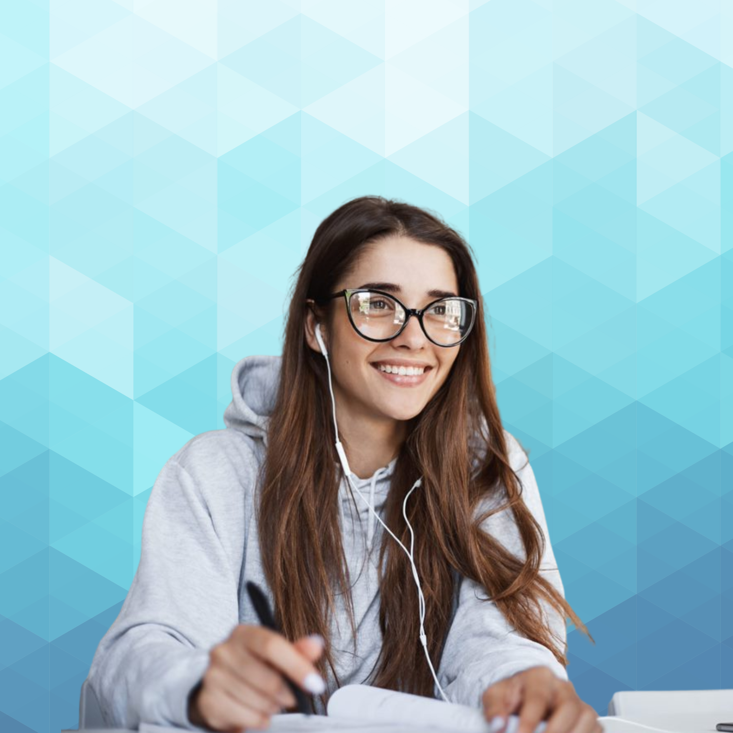 Młoda kobieta w okularach