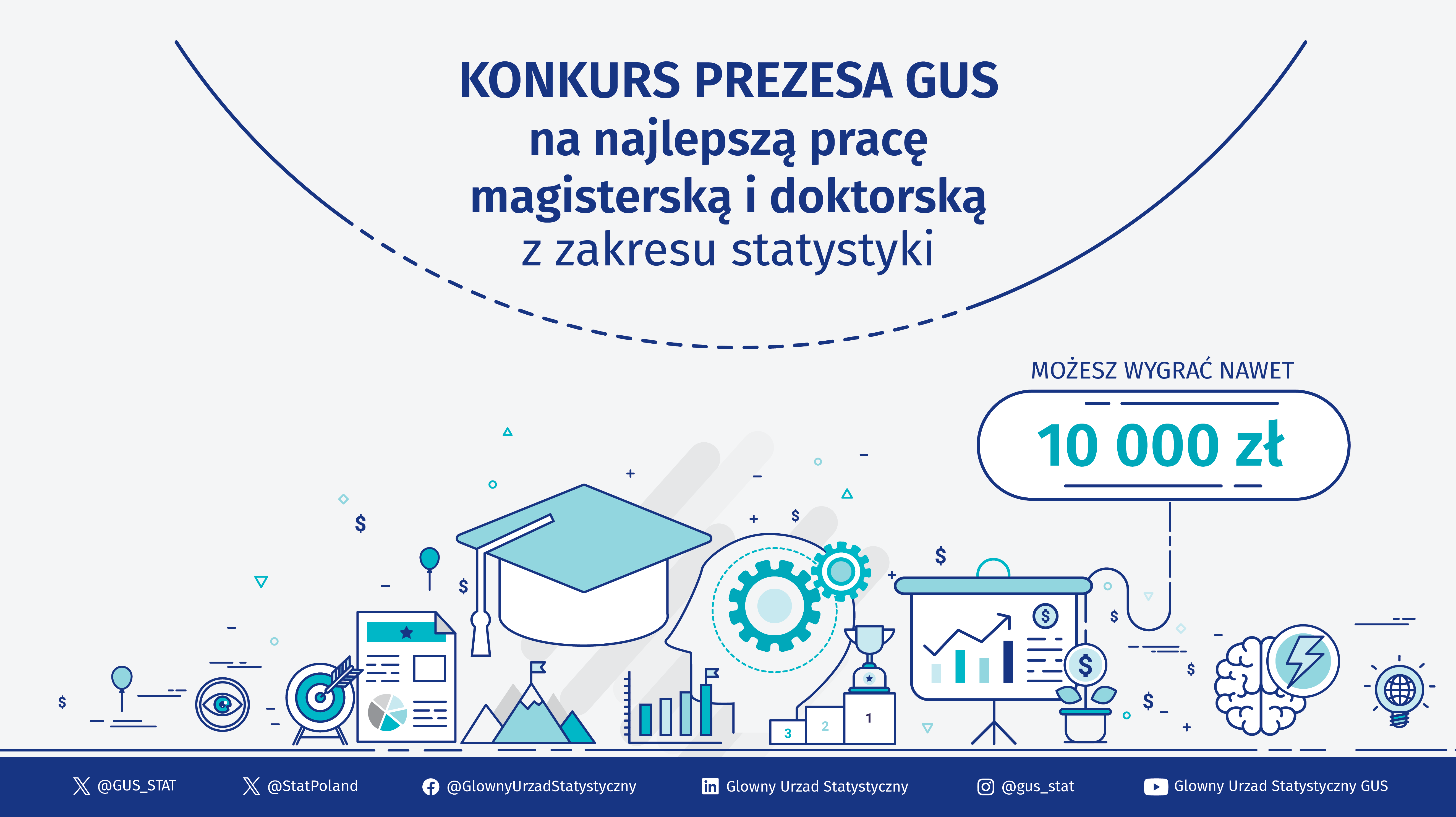 grafika promocyjna konkursu na najlepszą pracę dyplomową z zakresu statystyki