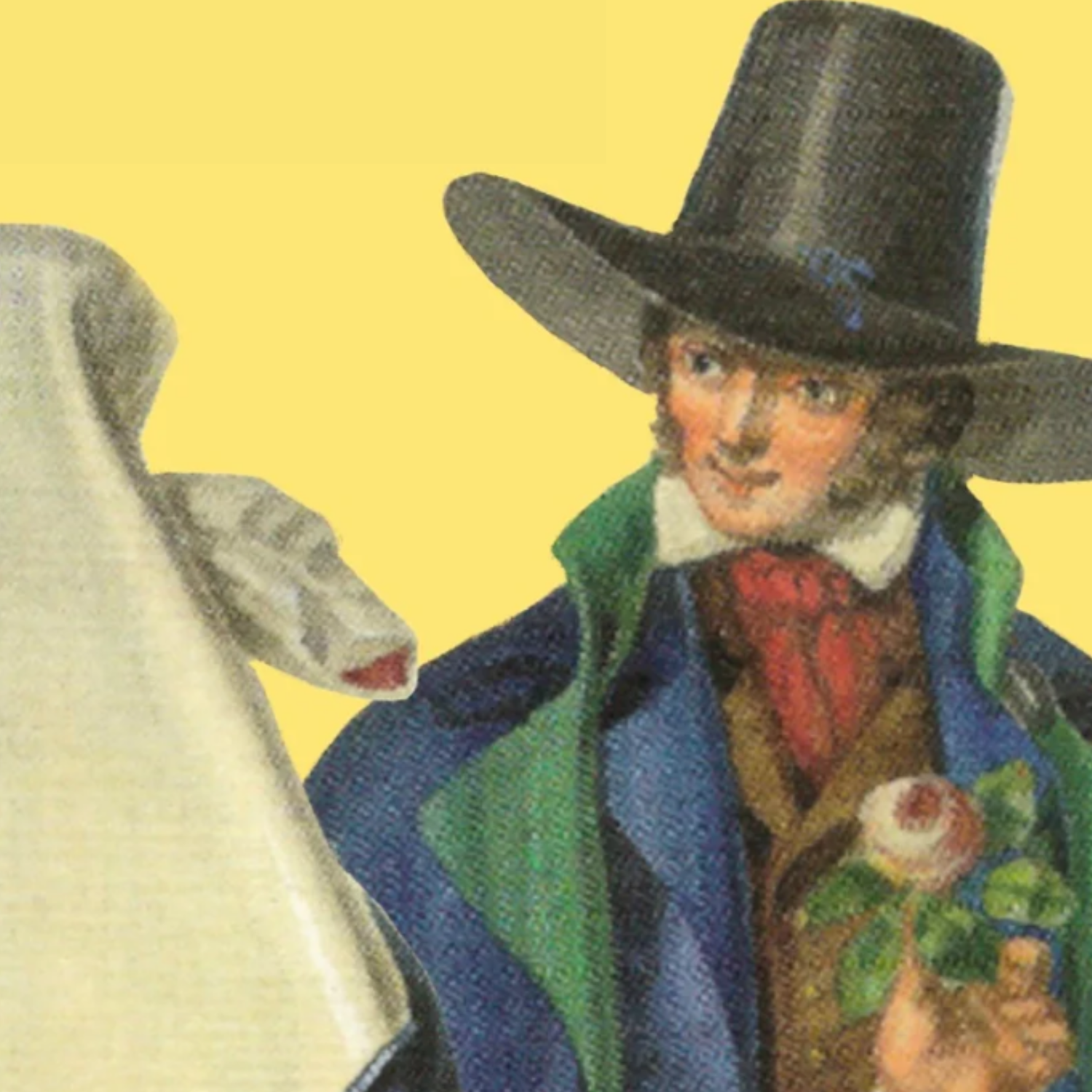 kolorowa grafika przedstawiająca Ślązaka z początku XIX wieku.