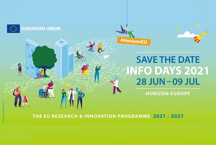 Save the date. Info days 2021 12 JUN - 9 JUL. Horizon Europa 