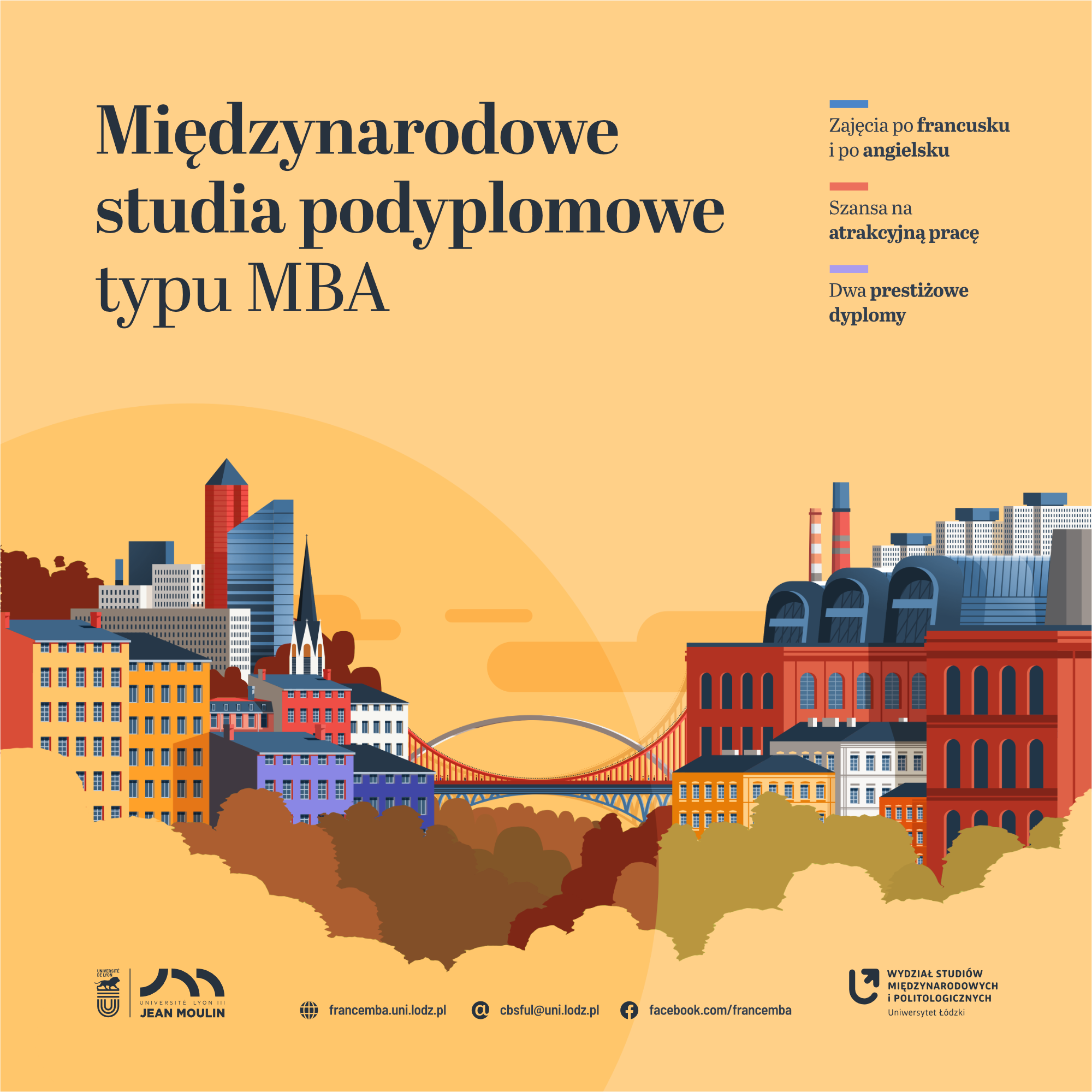 Międzynarodowe studia podyplomowe typu MBA. Zajęcia po francusku i po angielsku.Szansa na atrakcyjną pracę. Dwa prestiżowe dyplomy 