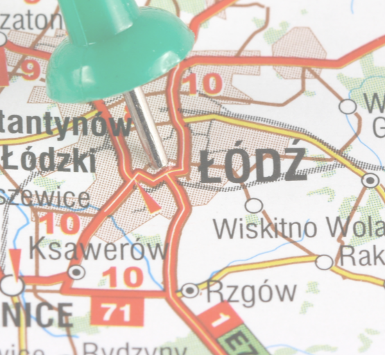 Mapka Łodzi i okolic promująca konferencję